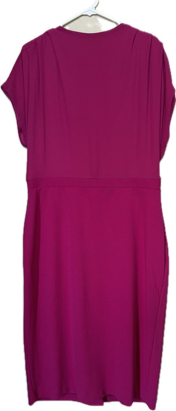 Express Draped Mock Neck Nidi Sheath Dress - Fuschia  Size XL
